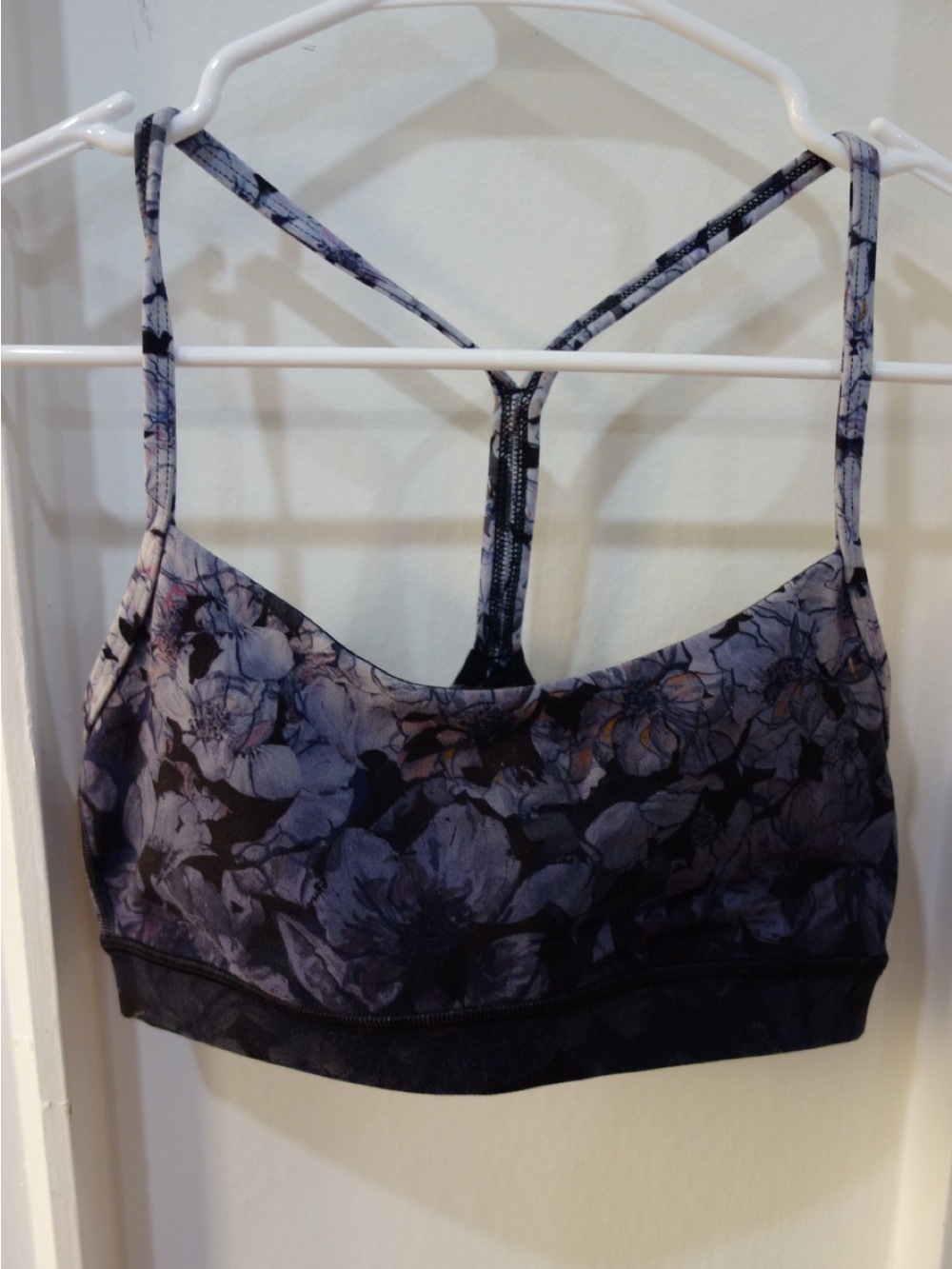 lululemon athletica Floral Racerback Sports Bra - Black and Purple